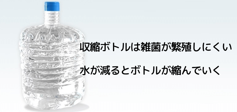 雑菌が繁殖しにくい収縮ボトル