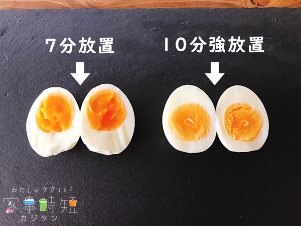 電気ケトルの半熟と固ゆで比較