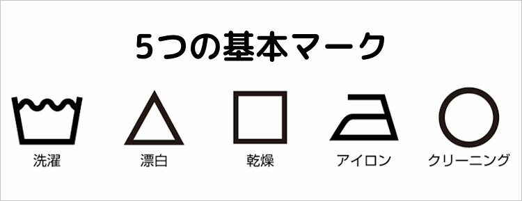 洗濯表示の基本マークは5つ