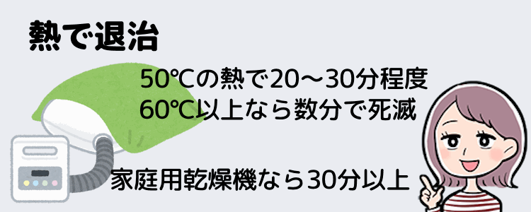 布団や毛布、マットなどはは熱で退治しよう