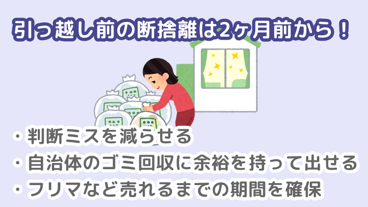 引っ越し前　断捨離　2ヶ月前から開始