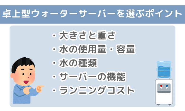 卓上型ウォーターサーバーを選ぶポイント