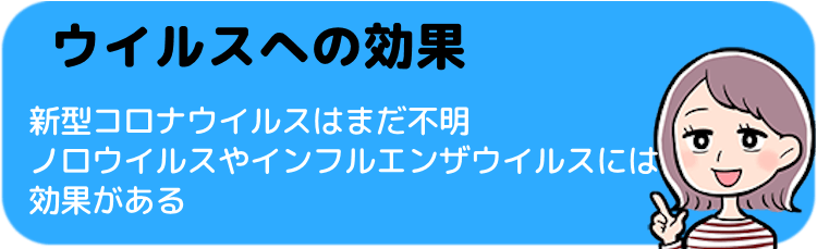 新型コロナウイルス含むウイルスへの効果は？