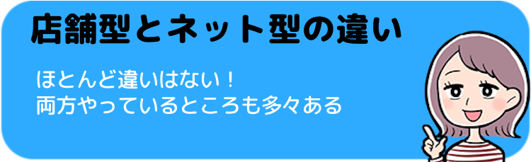 店舗型とネット型の違い