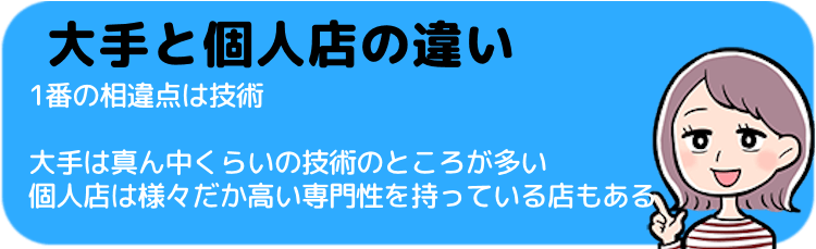 大手と個人店（中小）の違い