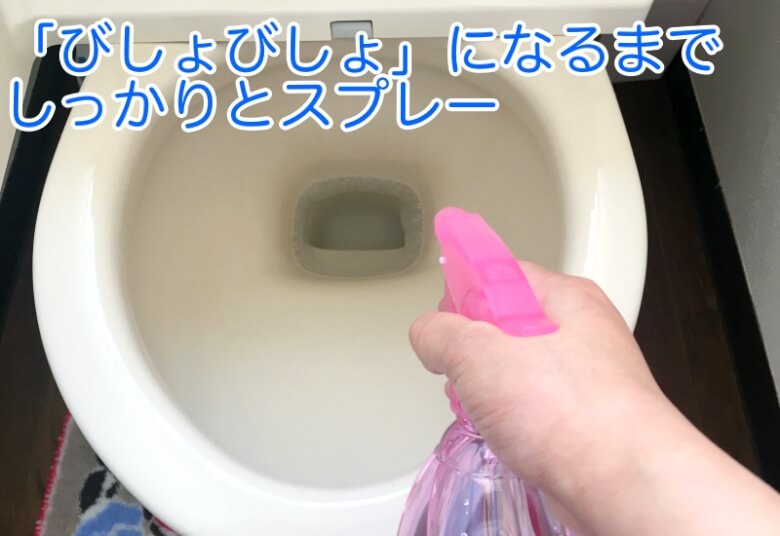 除菌水を「びしょびしょになるまで」スプレー