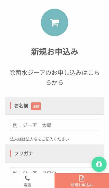 氏名や住所、電話番号や配達希望日を入力