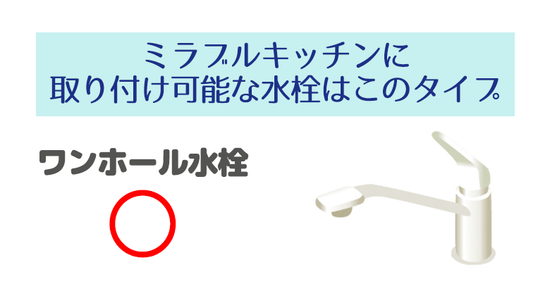 ミラブルキッチンに取り付け可能な水栓