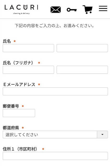 氏名や住所、アドレスを入力