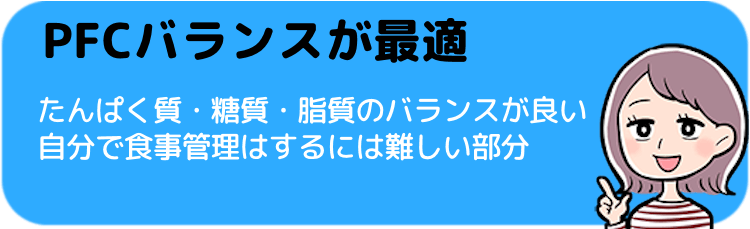 たんぱく質・糖質・脂質が最適のバラン